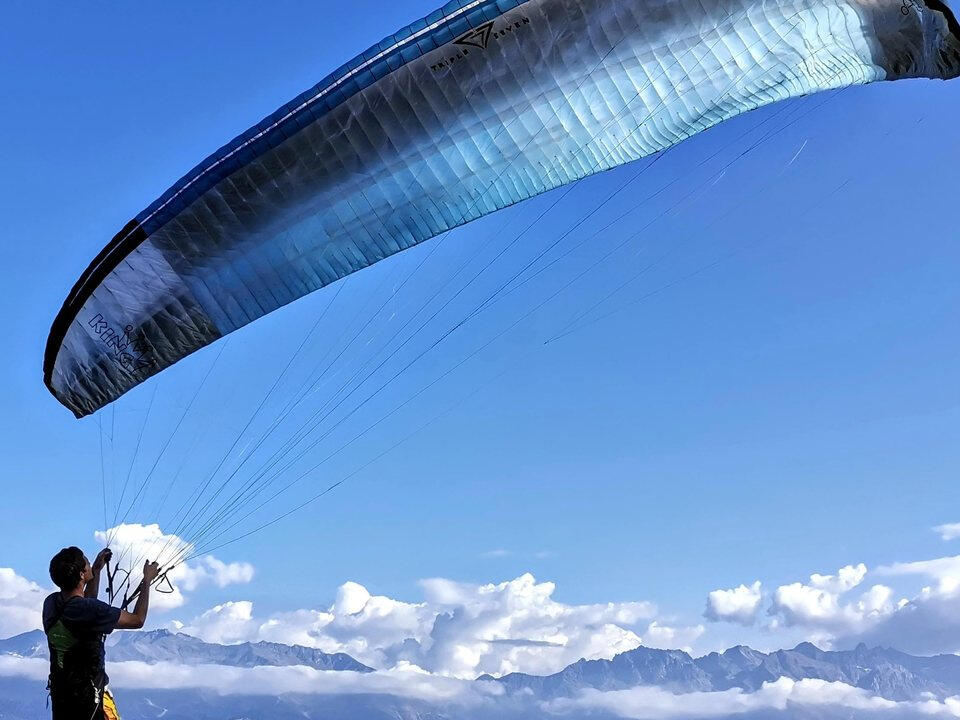 Gonflage face aux montagnes